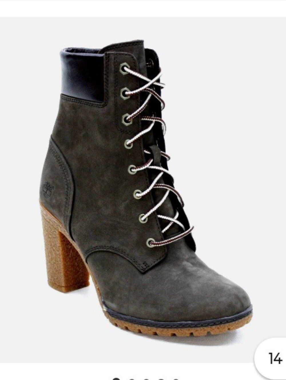 Timberland Women's Brown Lace-Up Chunky Heel Boots - Picture 7 of 7